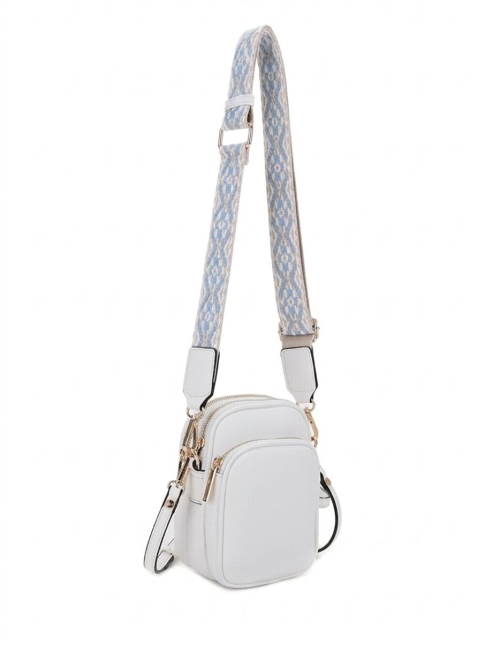 Mali + Lili NWT Cream Vegan Leather Small Crossbody Bag with Double Strap